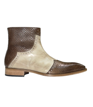 Duca Duca Genuine Calf Leather Python Print Boot
