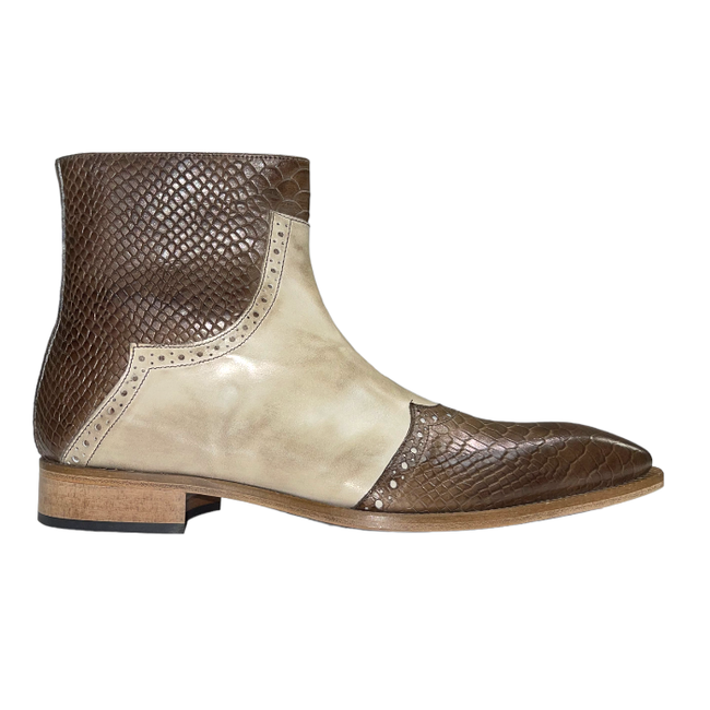 Duca Genuine Calf Leather Python Print Boot