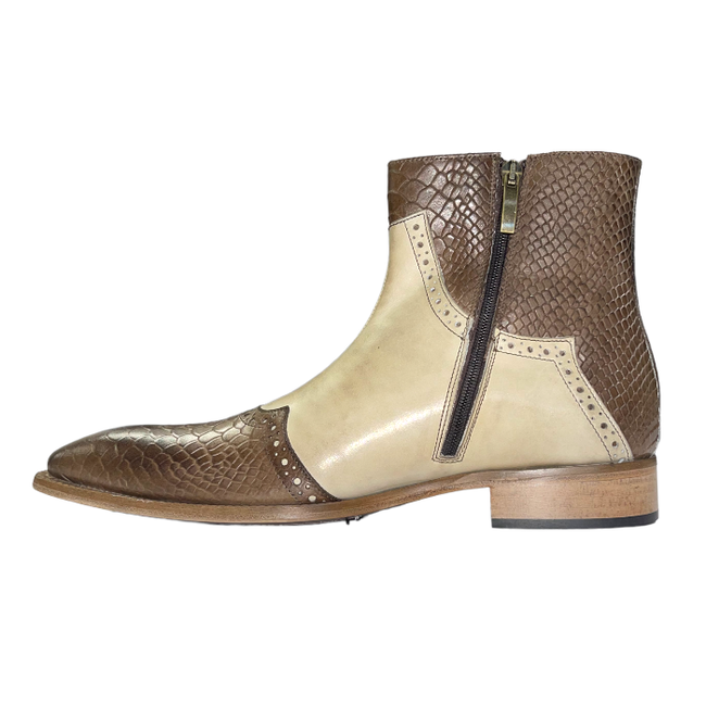 Duca Genuine Calf Leather Python Print Boot