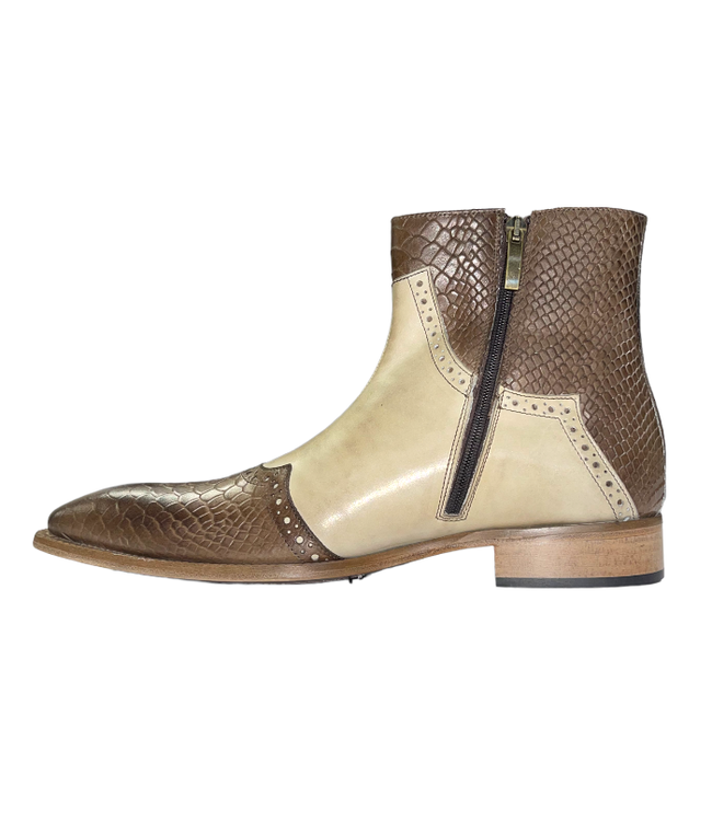 Duca Duca Genuine Calf Leather Python Print Boot