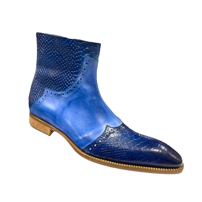 Duca Duca Genuine Calf Leather Python Print Boot