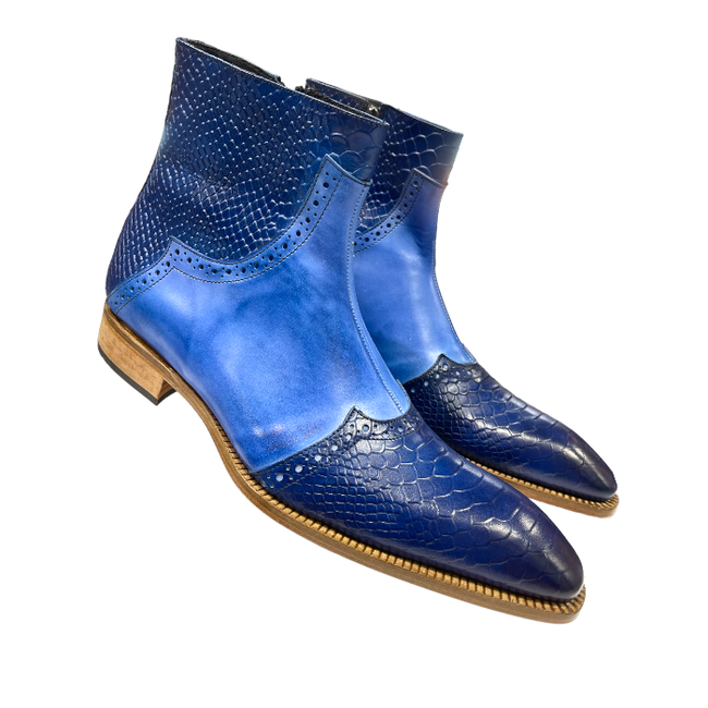 Duca Duca Genuine Calf Leather Python Print Boot