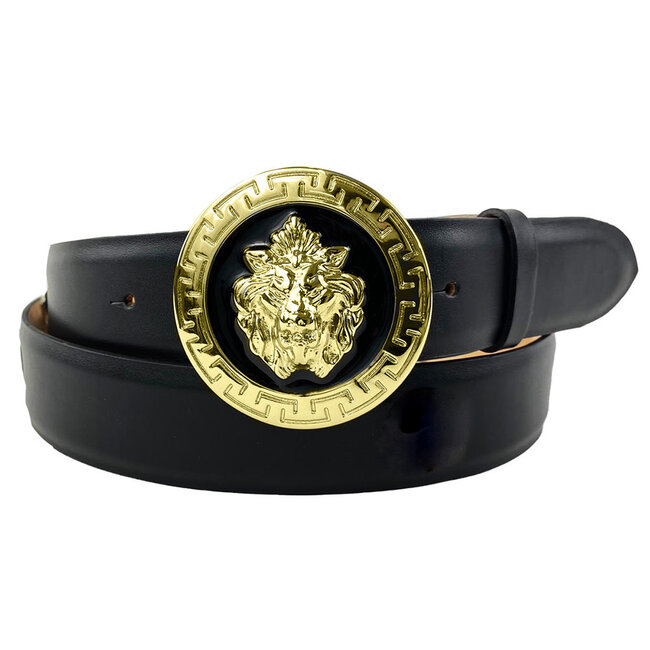 Emilio Franco Couture BL40, Calfskin Belt Black,  Black/Gold