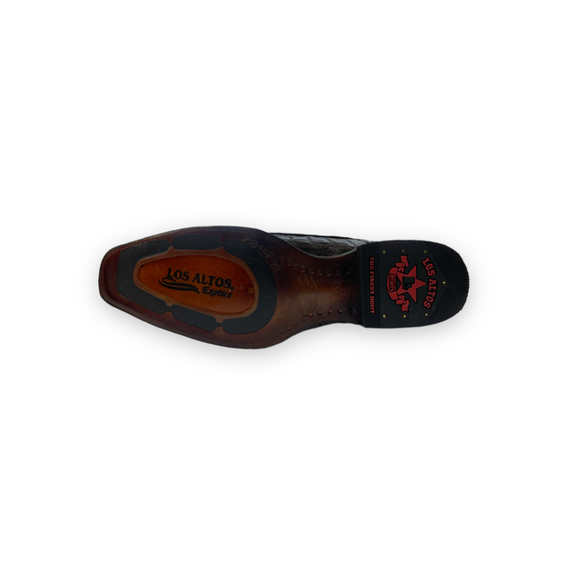 European Square Toe Caiman Tail Los Altos (760116) Brown