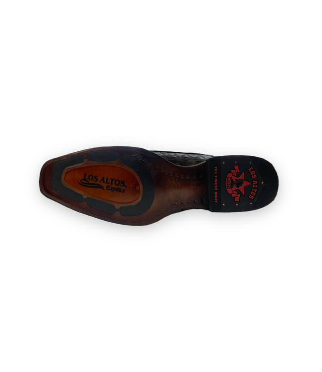 Los Altos European Square Toe Caiman Tail Los Altos (760116) Brown