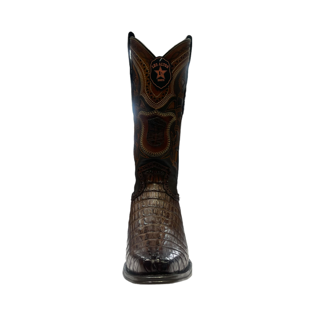 Los Altos European Square Toe Caiman Tail Los Altos (760116) Brown