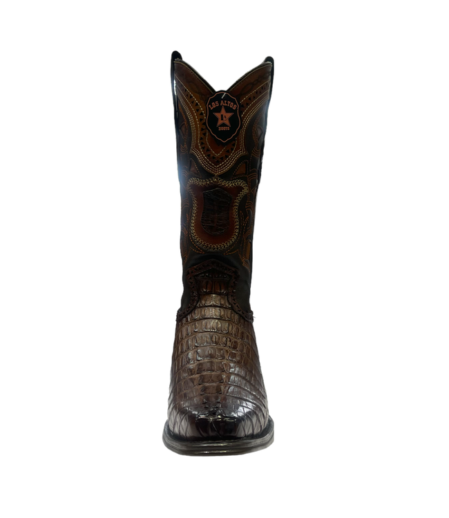 Los Altos European Square Toe Caiman Tail Los Altos (760116) Brown