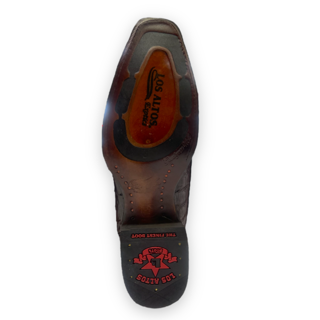 European Square Toe Caiman Tail Los Altos (760116) Brown