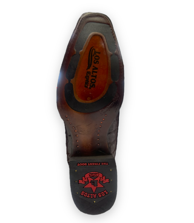 Los Altos European Square Toe Caiman Tail Los Altos (760116) Brown