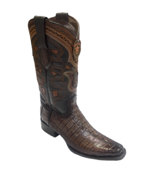 Los Altos European Square Toe Caiman Tail Los Altos (760116) Brown