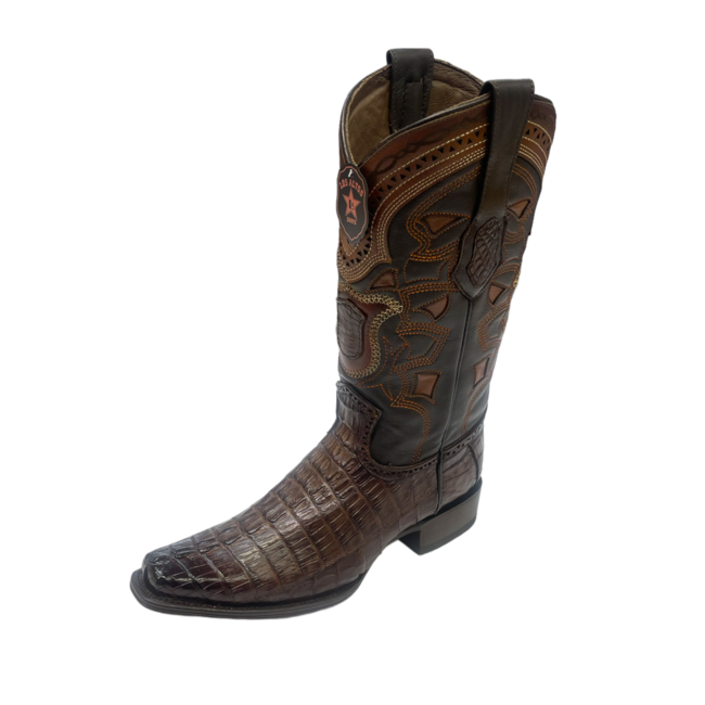 Los Altos European Square Toe Caiman Tail Los Altos (760116) Brown
