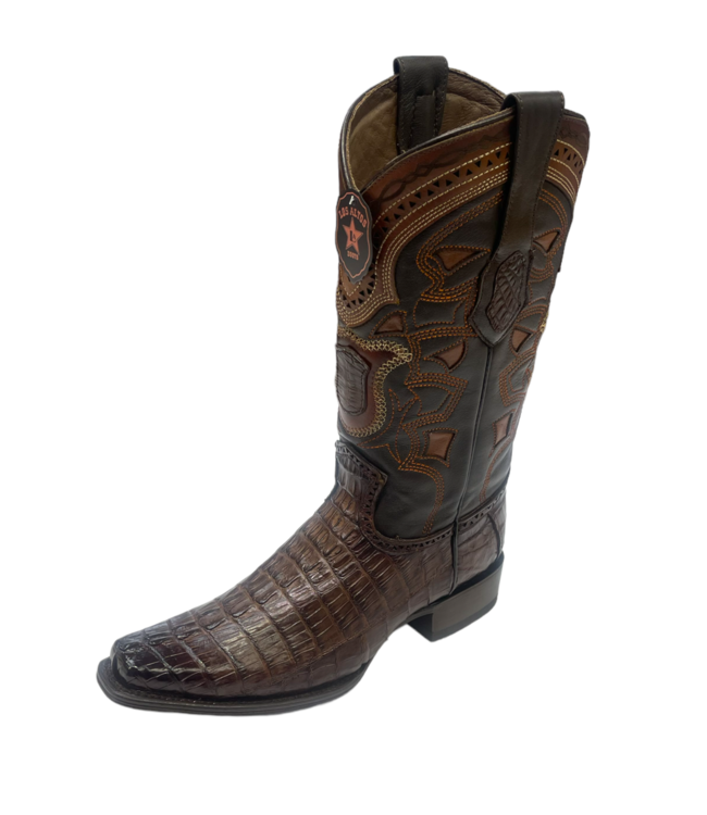Los Altos European Square Toe Caiman Tail Los Altos (760116) Brown