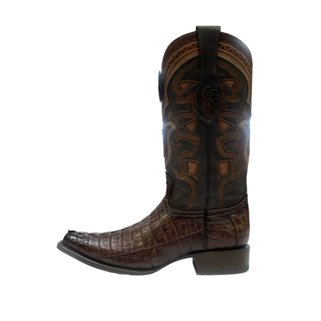 European Square Toe Caiman Tail Los Altos (760116) Brown