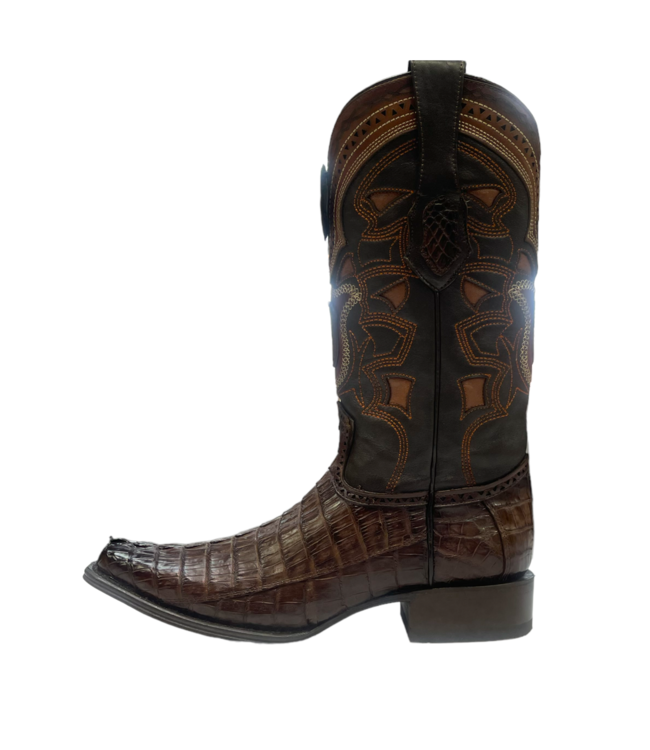 Los Altos European Square Toe Caiman Tail Los Altos (760116) Brown