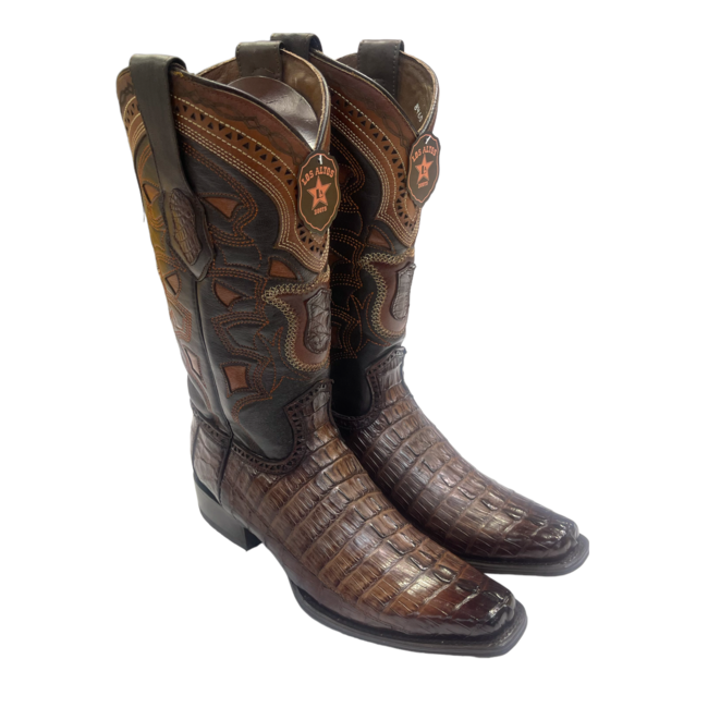 Los Altos European Square Toe Caiman Tail Los Altos (760116) Brown
