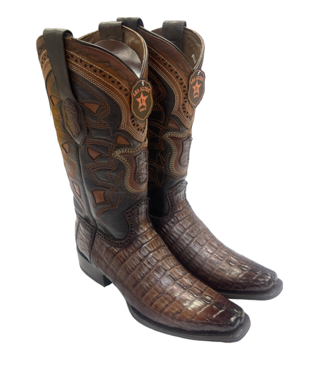 Los Altos European Square Toe Caiman Tail Los Altos (760116) Brown