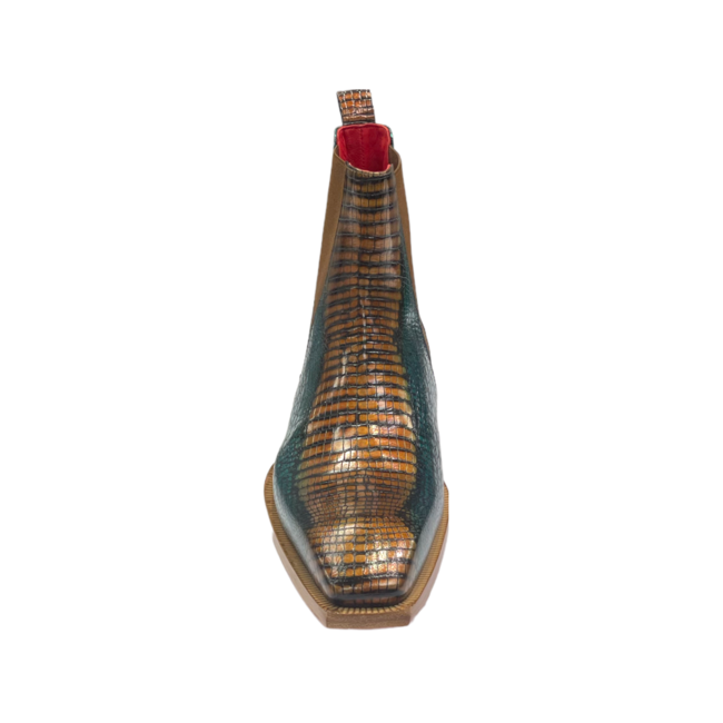 Emilio Franco "EF311A"   Genuine Calfskin Lizard Ankle Boots.