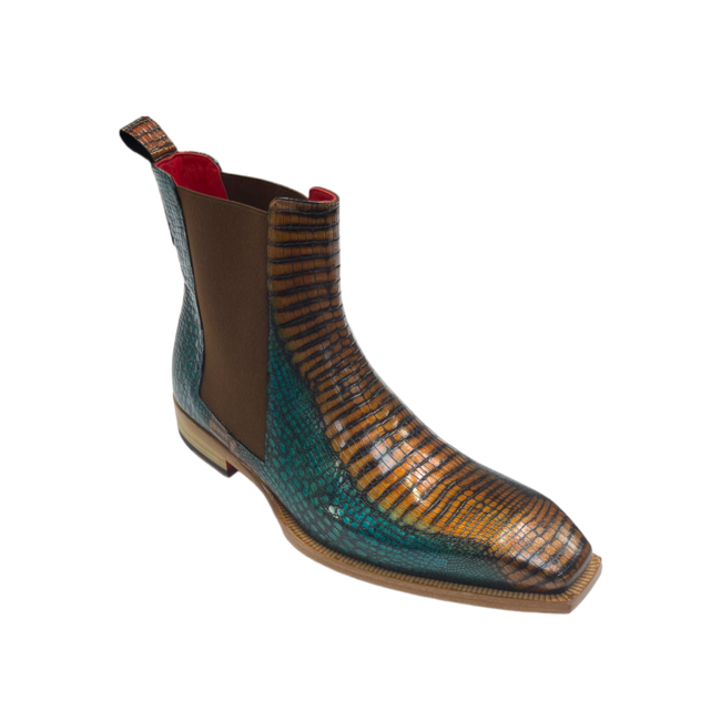 Emilio Franco "EF311A"   Genuine Calfskin Lizard Ankle Boots.