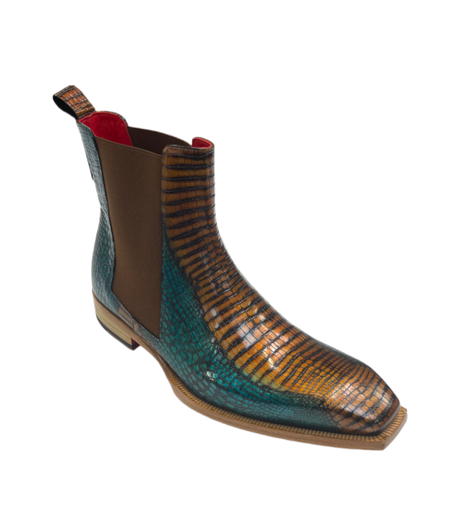 Emilio Franco Emilio Franco "EF311A"   Genuine Calfskin Lizard Ankle Boots.