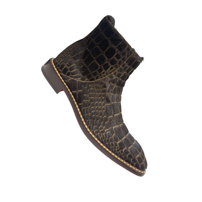 Fennix Emilio Franco "Arturo" Black Genuine Leather Suede / Pony Boot