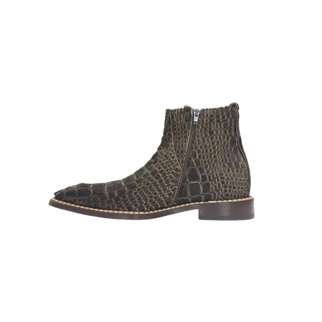 Fennix Emilio Franco "Arturo" Black Genuine Leather Suede / Pony Boot