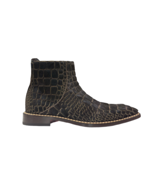 Fennix Emilio Franco "Arturo" Black Genuine Leather Suede / Pony Boot