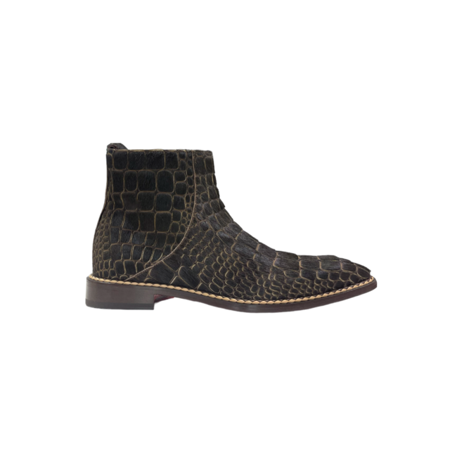 Emilio Franco "Arturo" Black Genuine Leather Suede / Pony Boot