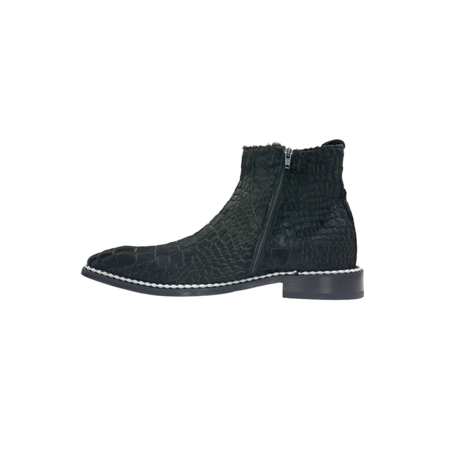 Emilio Franco "Arturo" Black Genuine Leather Suede / Pony Boot