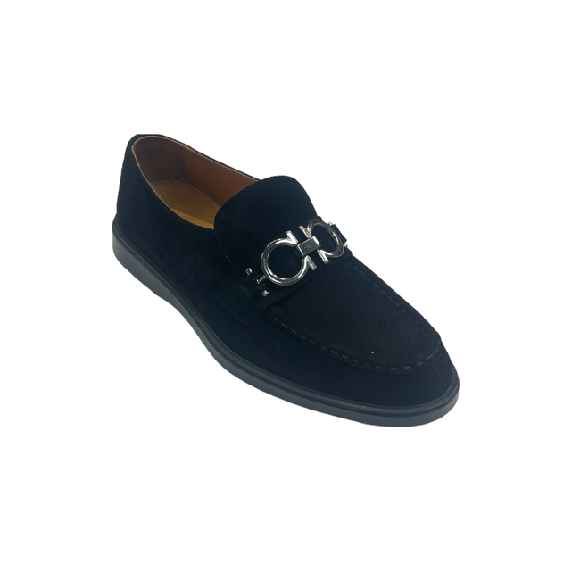 Sigotto Men's Shoes Purple Suede Leather G Buckle Loafers (6524)