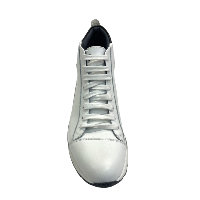 Duca Genuine Calf Leather Greek-Key Black/White Nappa