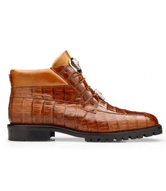 Belvedere Belvedere "Gallardo" Antique Sport Genuine Crocodile Tractor Sole Ankle Boots,