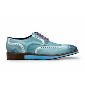 Belvedere Leather Ostrich Wing Tip Shoe