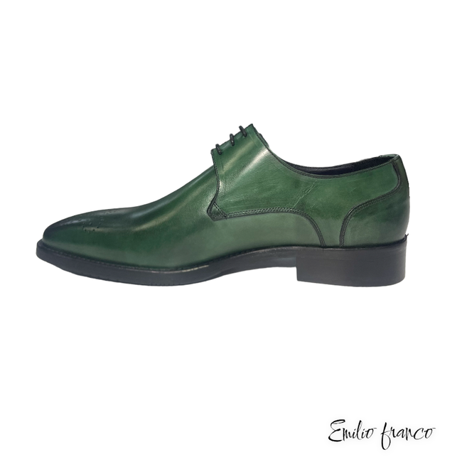 Firmani David Men's Shoes Green&Purple Calf-Skin Leather Oxfords (FIR1003)