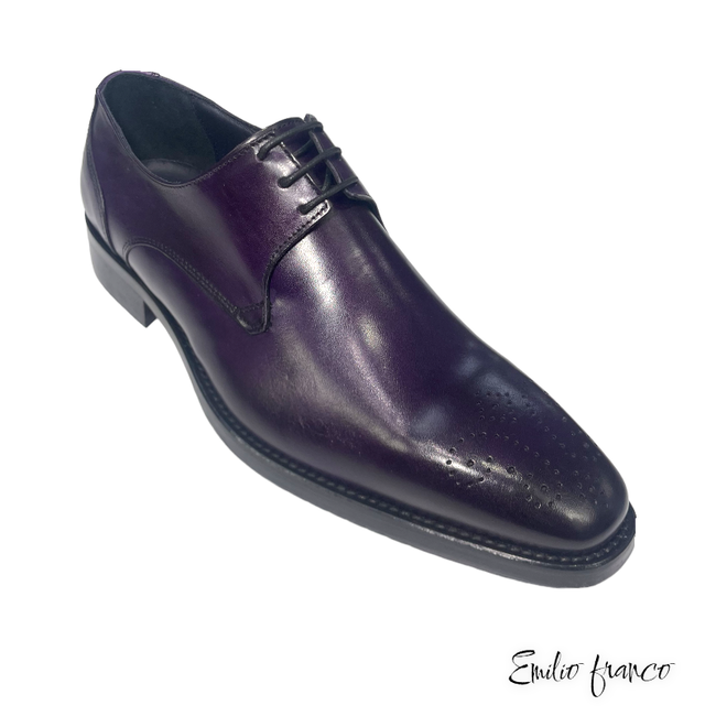Firmani David Men's Shoes Green&Purple Calf-Skin Leather Oxfords (FIR1003)