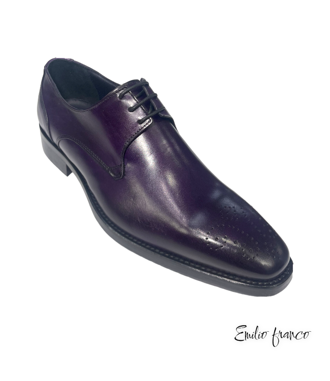 Firmani David Men's Shoes Green&Purple Calf-Skin Leather Oxfords (FIR1003)