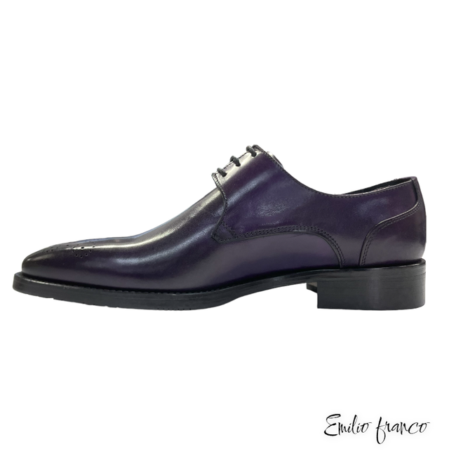 Firmani David Men's Shoes Green&Purple Calf-Skin Leather Oxfords (FIR1003)