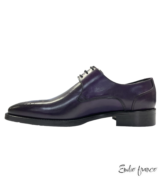 Firmani David Men's Shoes Green&Purple Calf-Skin Leather Oxfords (FIR1003)