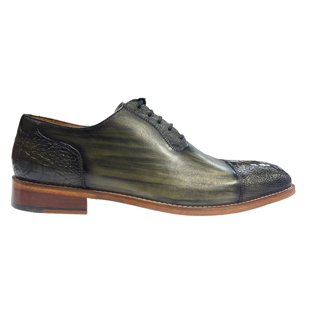 TCW Genuine Ostrich Leg & Calfskin Derby Shoes '7485'