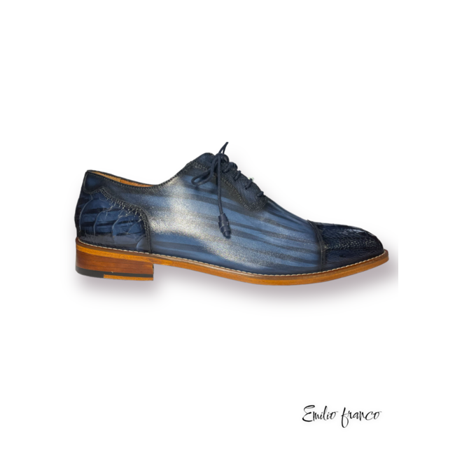 TCW Genuine Ostrich Leg & Calfskin Derby Shoes '7485'