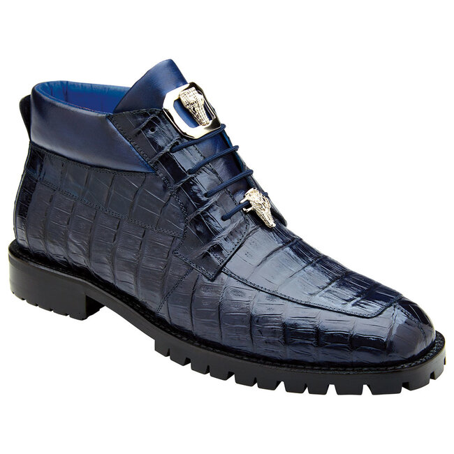 Belvedere Belvedere Gallardo Caiman Crocodile Boots Navy Men's Boot