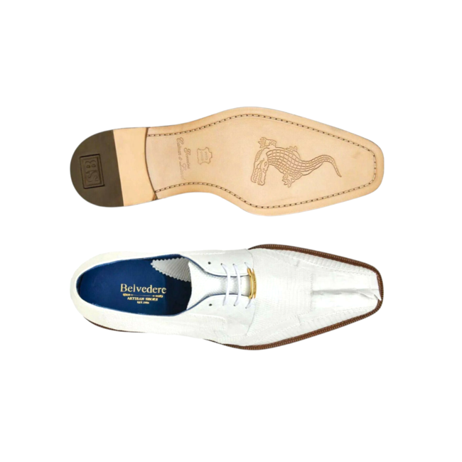 Belvedere Men's White Valter 1480 Shoes Exotic , White