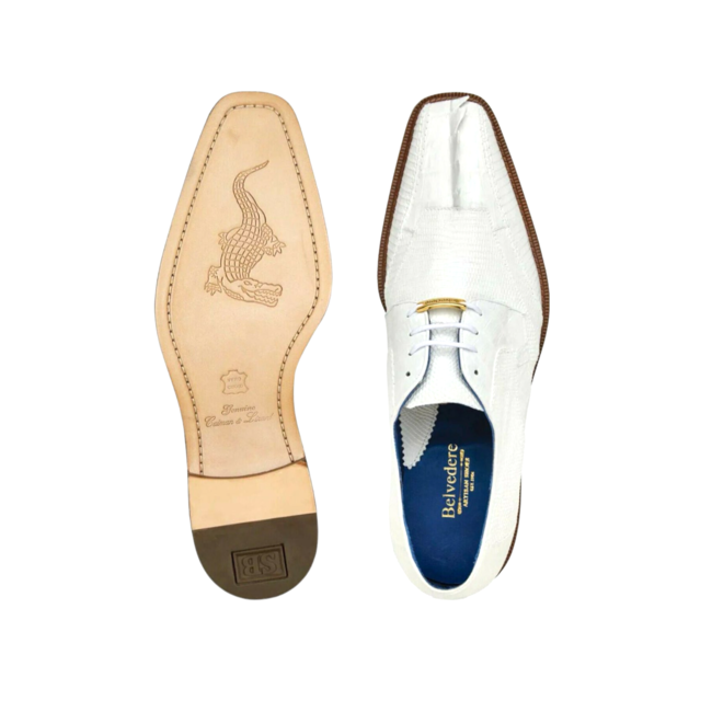 Belvedere Men's White Valter 1480 Shoes Exotic , White