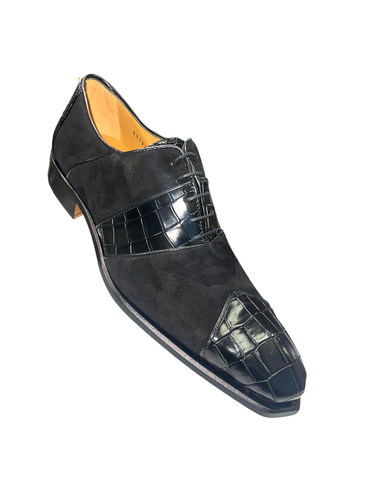 Mister Bruma Men's Shoes Crocodile Print/ Genuine Calf-Suede Derby ...