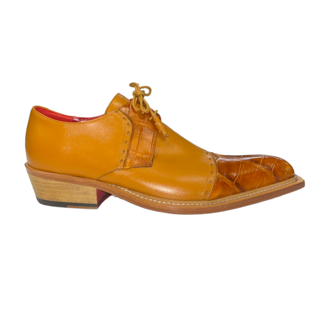 Fennix Fennix Max Cognac Brown Alligator Calfskin Red Bottom Oxfords ,