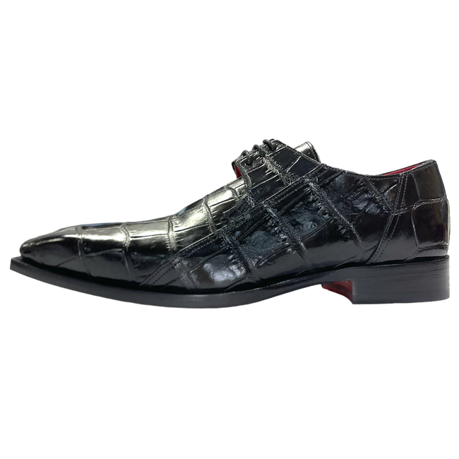 Fennix Logan Men's Shoes Black Alligator Exotic Oxfords (FX1037)