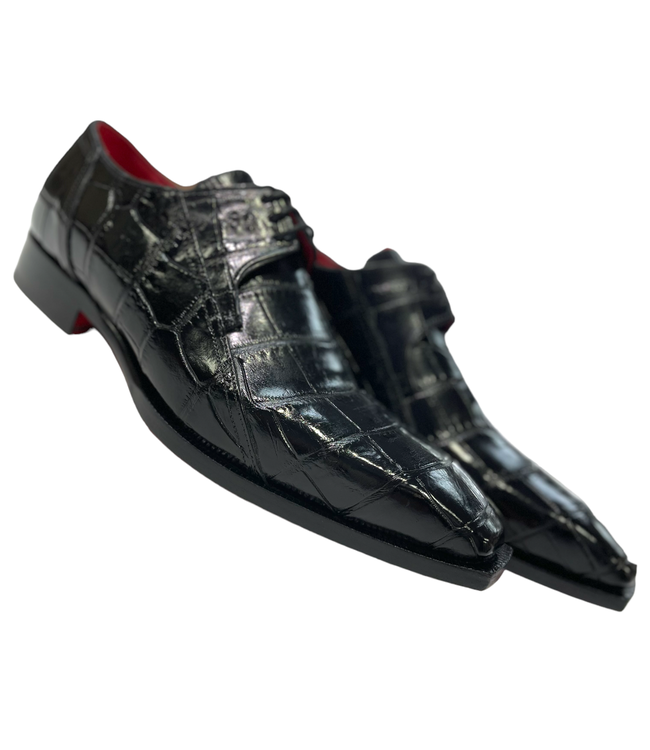 Fennix Fennix Logan Men's Shoes Black Alligator Exotic Oxfords (FX1037)