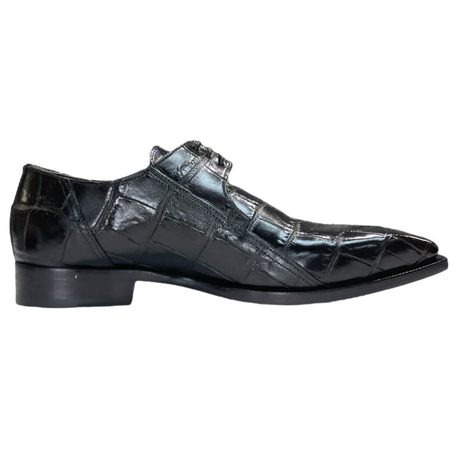 Fennix Logan Men's Shoes Black Alligator Exotic Oxfords (FX1037)