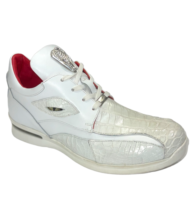 Fennix Fennix Mason Leather & Alligator Sneakers White
