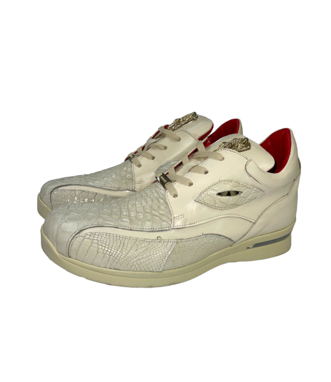 Fennix Fennix Mason Leather & Alligator Sneakers White
