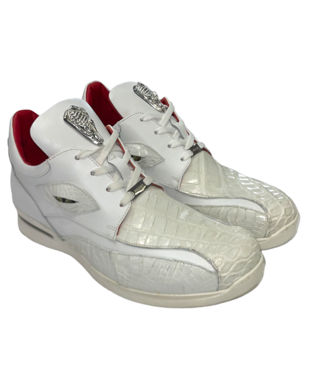 Fennix Fennix Mason Leather & Alligator Sneakers White